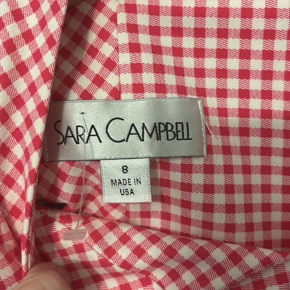 Sara Campbell Pink Gingham Sleeveless Dress Sz 8 - Picture 2 of 8